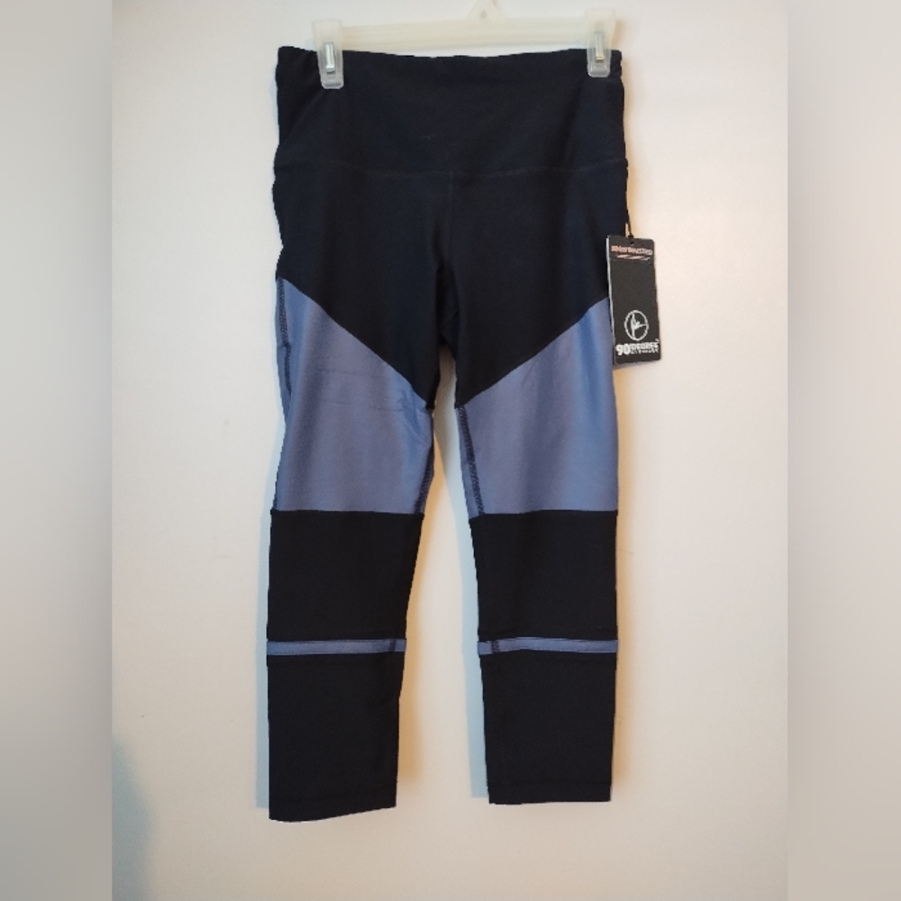 90 Degree By Reflex Black and Blue Leggings